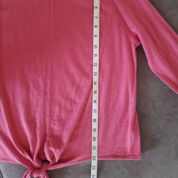 Sanctuary Coral Cotton Blend Long-Sleeve Pullover Tie-Front Sweater - Size Small - Picture 8 of 8
